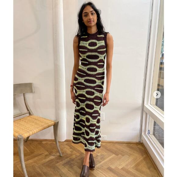 Ulla Johnson Arabella Knit Maxi Dress Women 0 Brown Laguna Sleeveless Ribbed - Picture 4 of 16